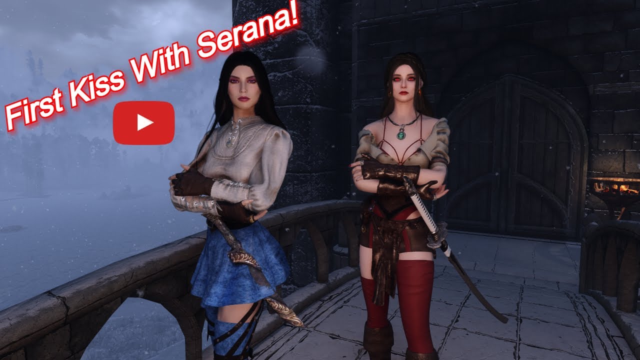 Serana First Kiss in the Balcony Animation. SDA - Skyrim