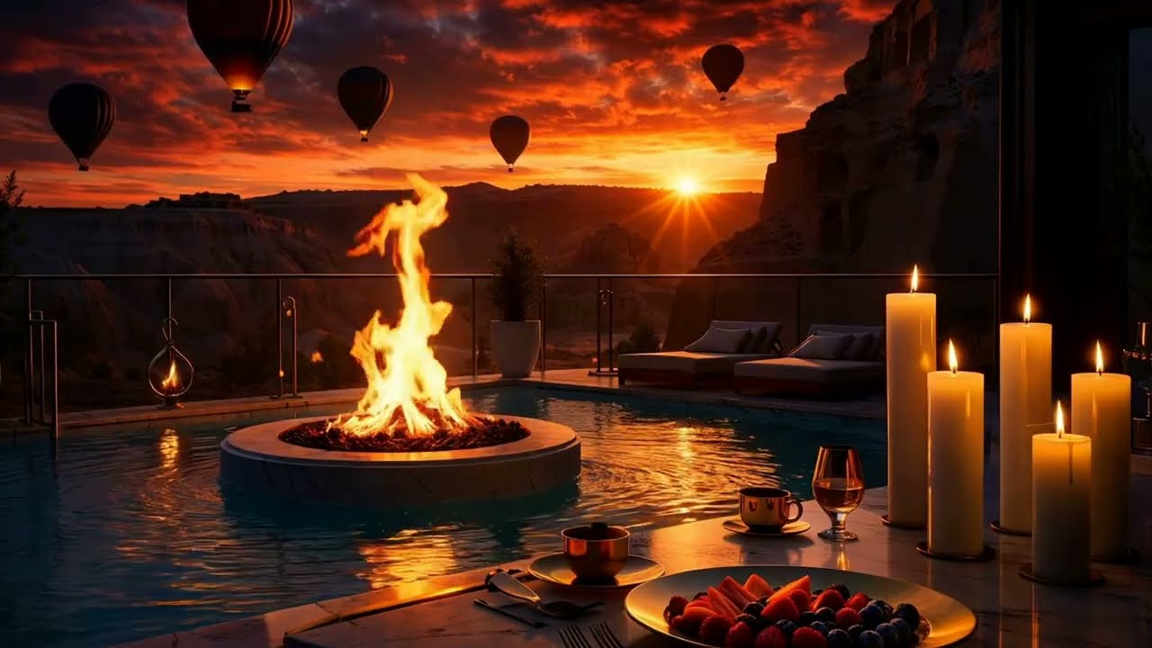 Good Morning Cappadocia ☀️ Luxury Sunrise Pool Ambience | Deep Focus & Relaxation – 4K