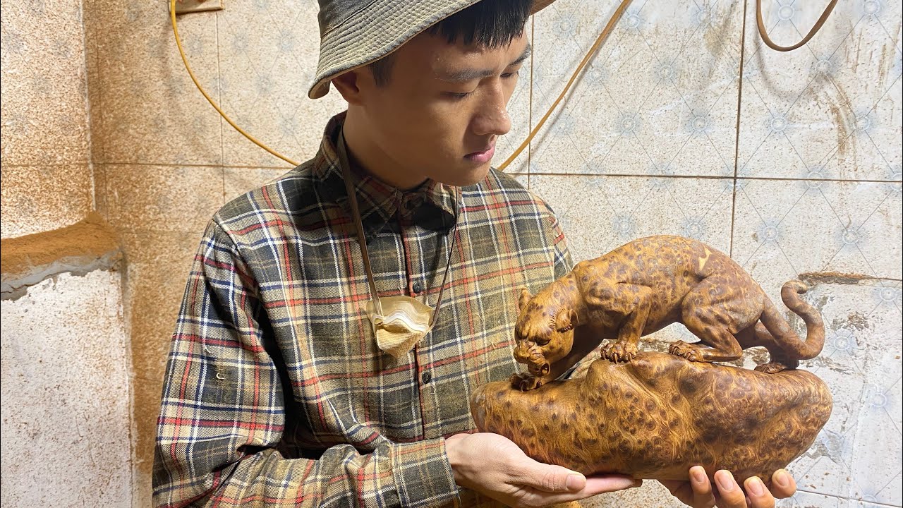 Cách điêu khắc con báo đơn giản | TUAN  WOOD CARVINGS