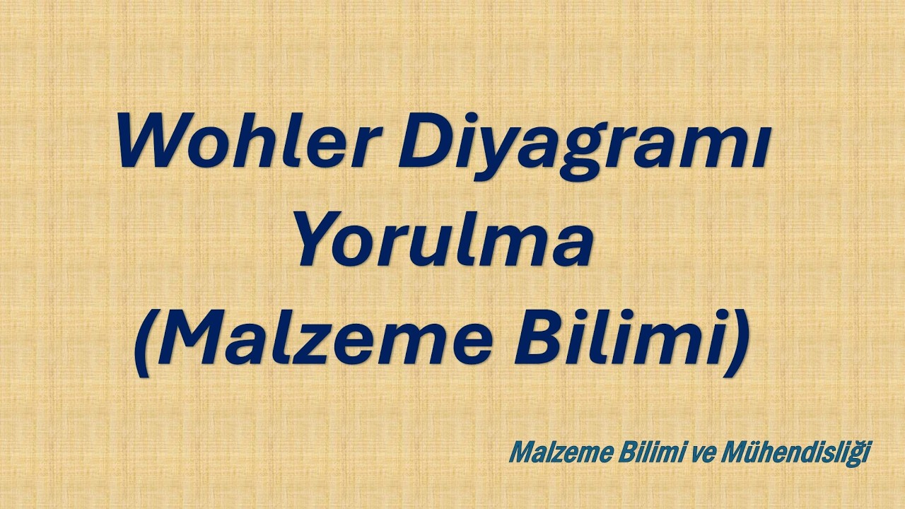 Wohler SN Diyagramı, düşük ve yüksek çevrimli yorulmalar (Malzemelerde Yorulma Hasarı 1.B)