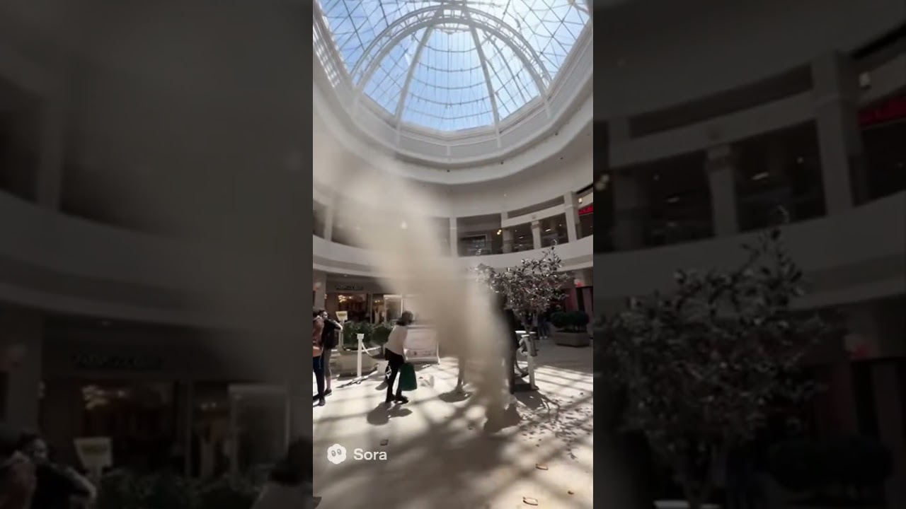Tornado Forms INSIDE a Shopping Mall?! 🌪️ Mall Dust Devil Goes Viral