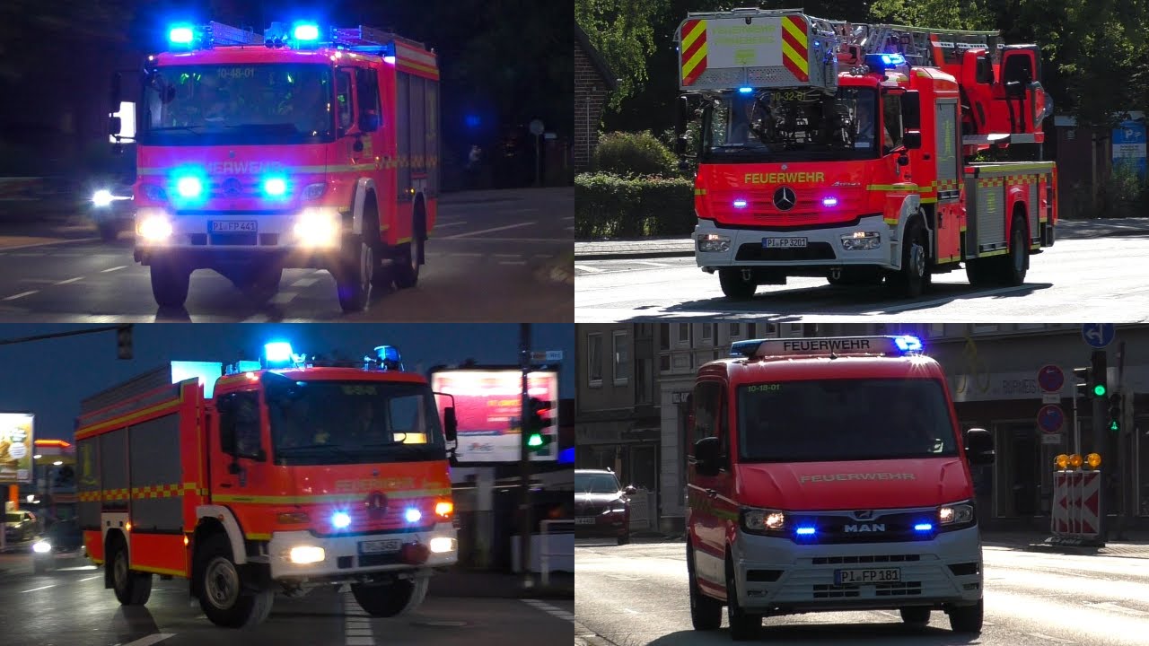 [Verkehrsunfall Kellerbrand & Löschhilfe!] Einsatzfahrten Freiwillige Feuerwehr Pinneberg