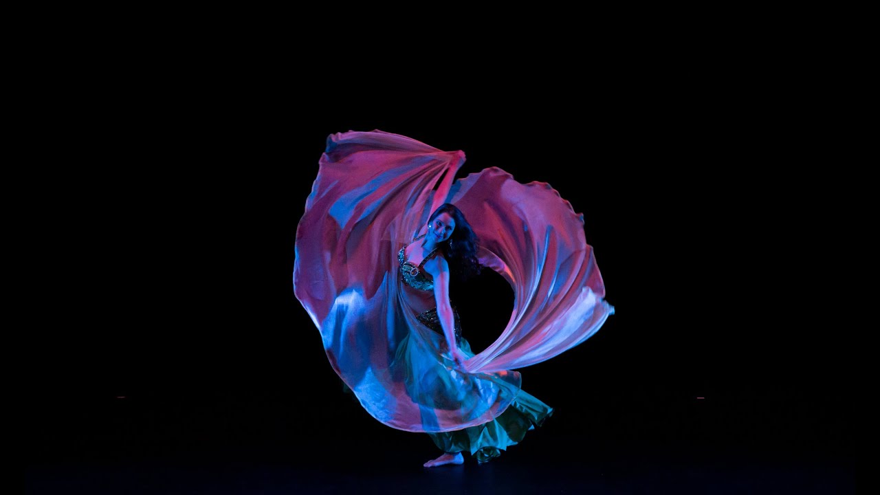 Vanessa Castro performs Golden Double Veil Belly Dance