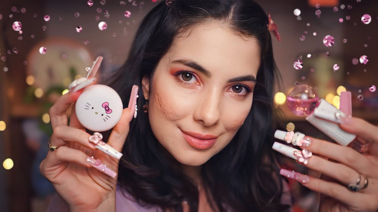 ASMR: AQUELA GAROTA QUE SÓ USA ROSA - BASTANTE SOM DE UNHA POSTIÇA | Sweet Carol