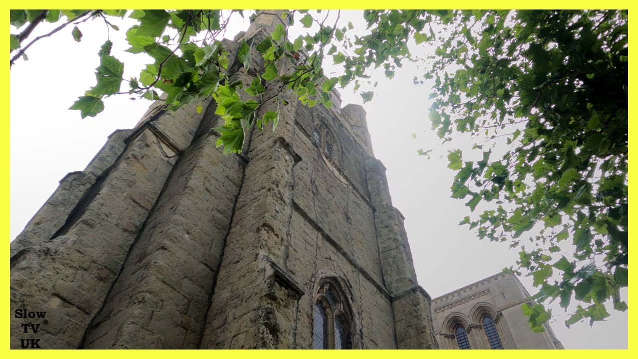 Chichester College to Cathedral - Old English City No Commentary Walk 4K|60