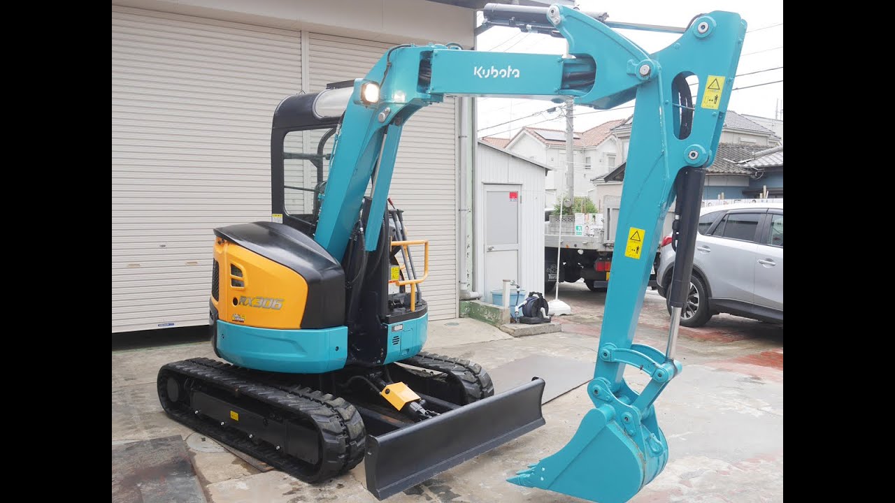 クボタRX306　1417時間　倍速、操作切替、中古ミニユンボ、ミニバックホー、茨城中古農建機販売