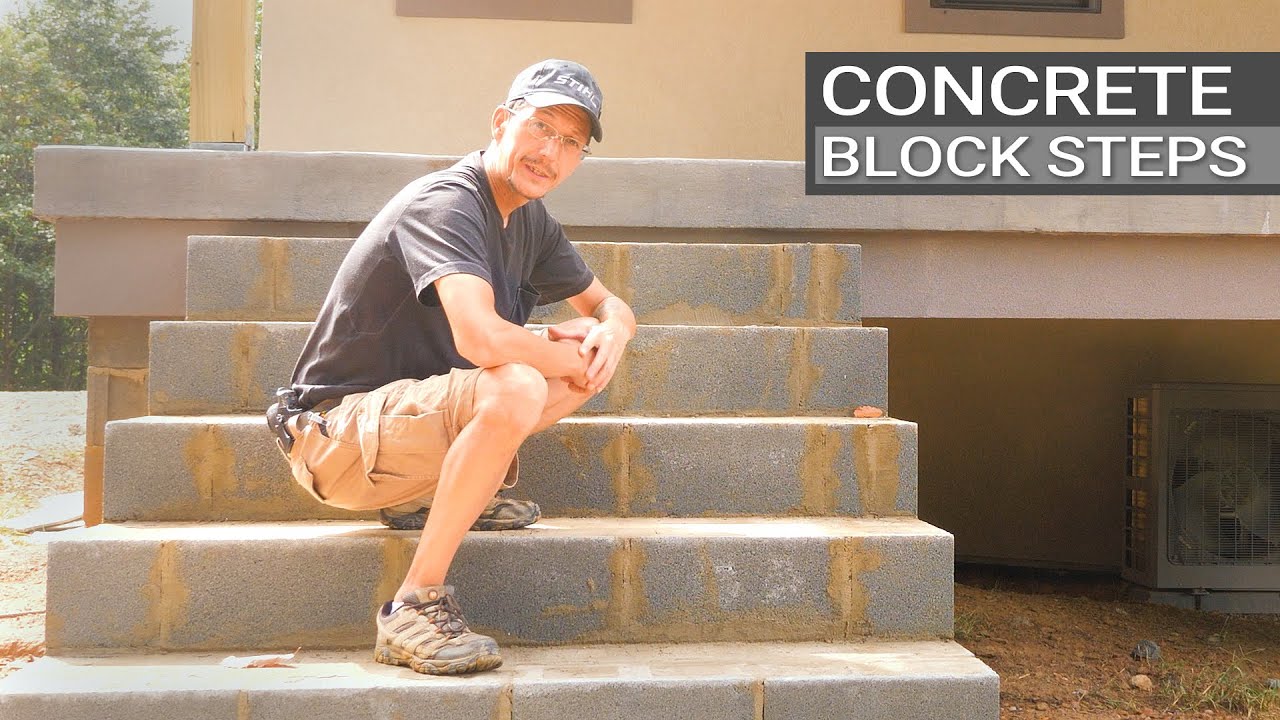 Building PORCH STEPS With Concrete Block