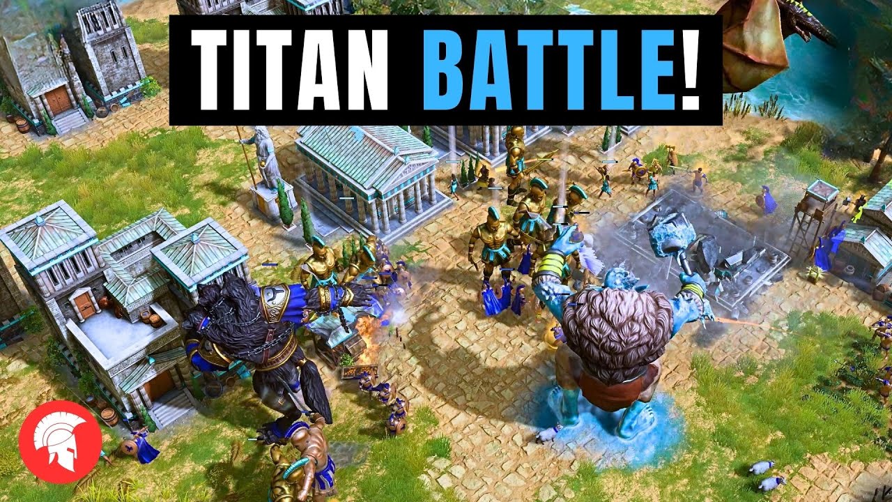 BRUTAL TITAN BATTLE! - Age of Mythology Retold - Greeks Gameplay - 4vs4 Multiplayer - No Commentary