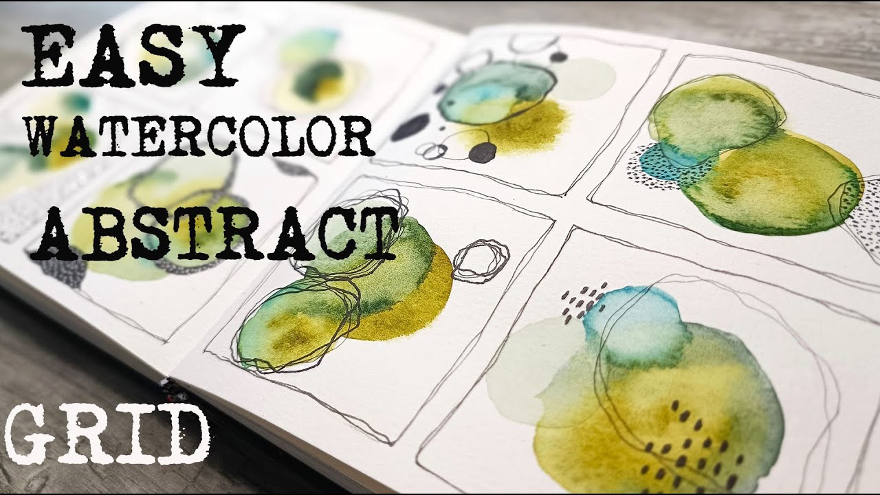 Watercolor circles with mark making