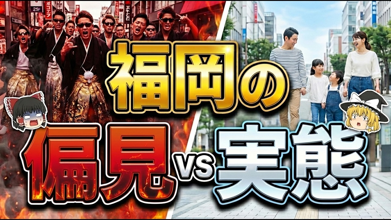 【他県民の反応】福岡県民をざわつかせた偏見！なぜ実態とかけ離れているのか？【ゆっくり解説】