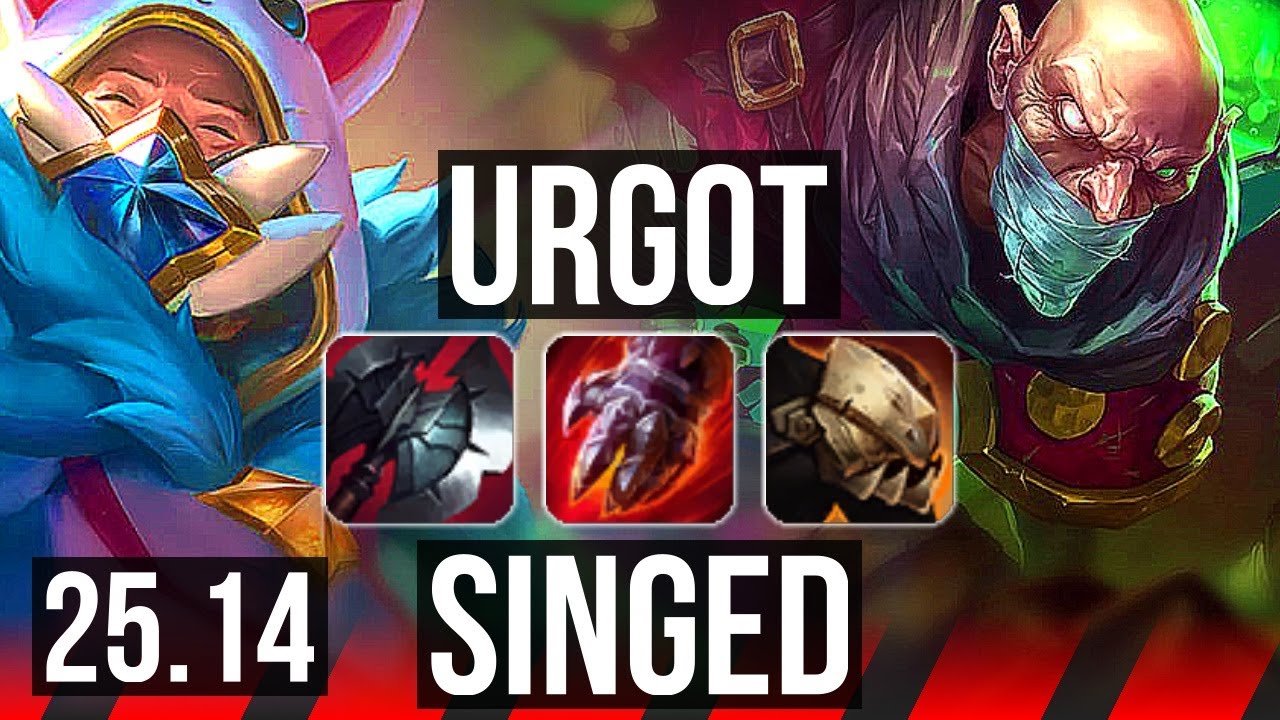 URGOT vs SINGED (TOP) | 11/0/8, 6 solo kills, Legendary | EUW Master | 25.14