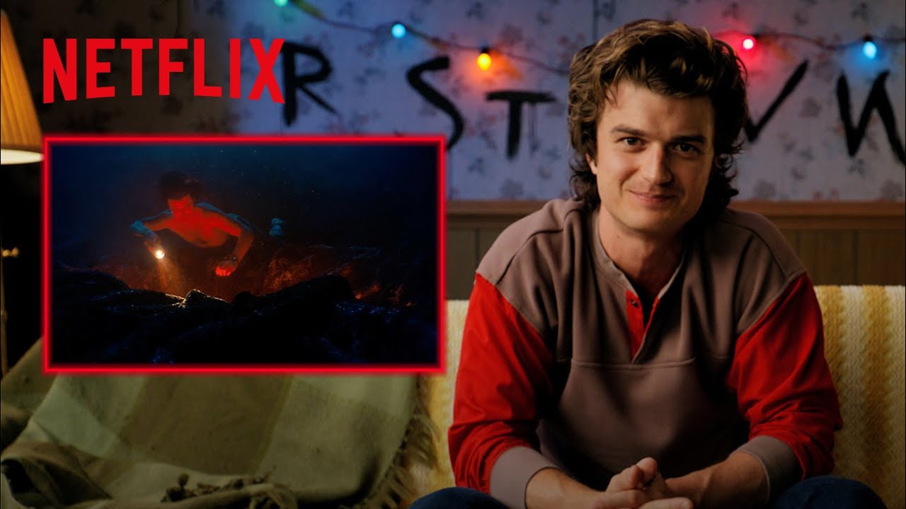 Joe Keery Loved Getting Pulled Through the Water Gate | Stranger Things | Netflix