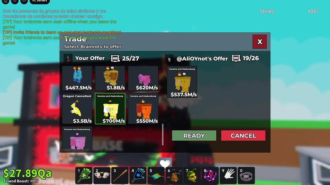 TRADES STEAL A BRAINROT CON SUBS 🔥