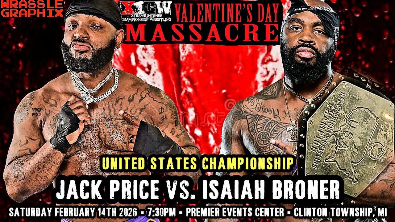Full Match: ISAIAH BRONER versus JACK PRICE (XICW U.S. Championship - Valentine's Day Massacre 2026)