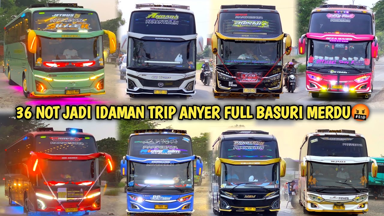RAME FULL BUS TELOLET BASURI🥳 Hunting Bus Trip Anyer  Di Pusat Oleh Oleh CM7👏