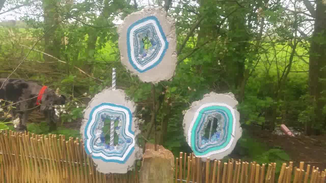 Bunte Garten Stecker aus Beton