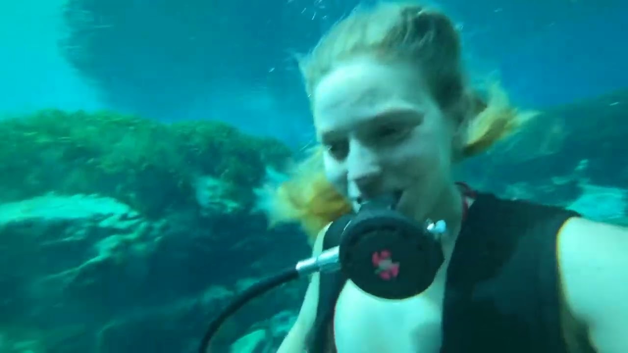 @trinamason scuba diving 2022 march 7 Alexander Springs Florida underwater adventure with Dallas ￼