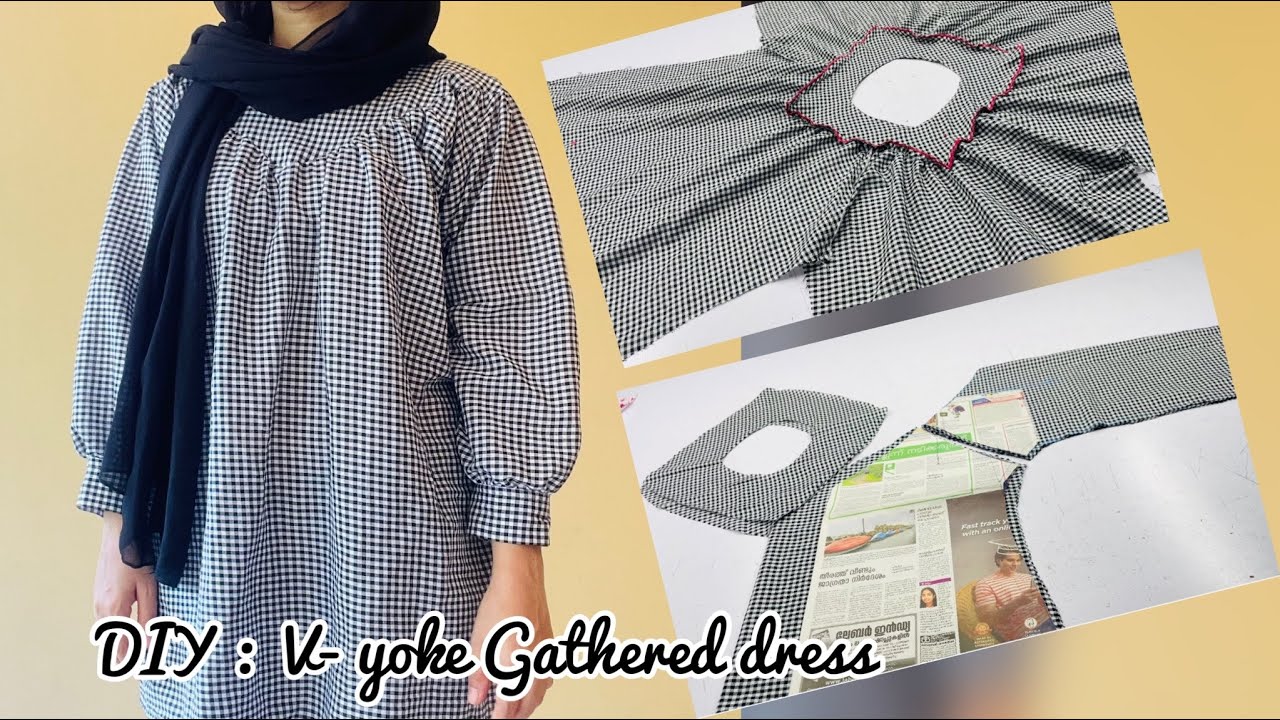 DIY : stylish V Yoke Ruffle Top / western dress #naachusworld #cuttingandstitching
