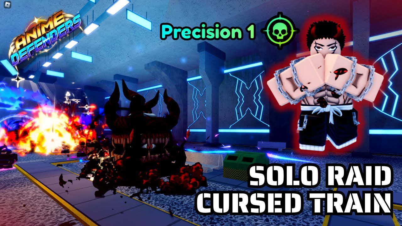 Solo NEW Raid *CURSED TRAIN* with ☆ SUKUNA / Curse King  in Anime Defenders Roblox 🇮🇩