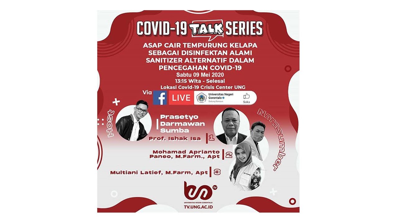 COVID-19 Talk Series S1: Asap Cair Tempurung Kelapa Sebagai Disinfektan Alami Sanitizer Alternatif