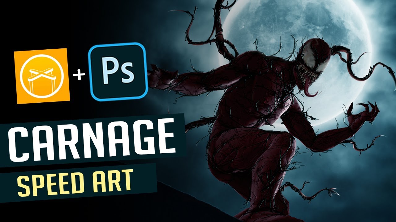 Фан-арт Carnage, созданный в приложении Easy Pose и Photoshop &mdash; Марк Весино