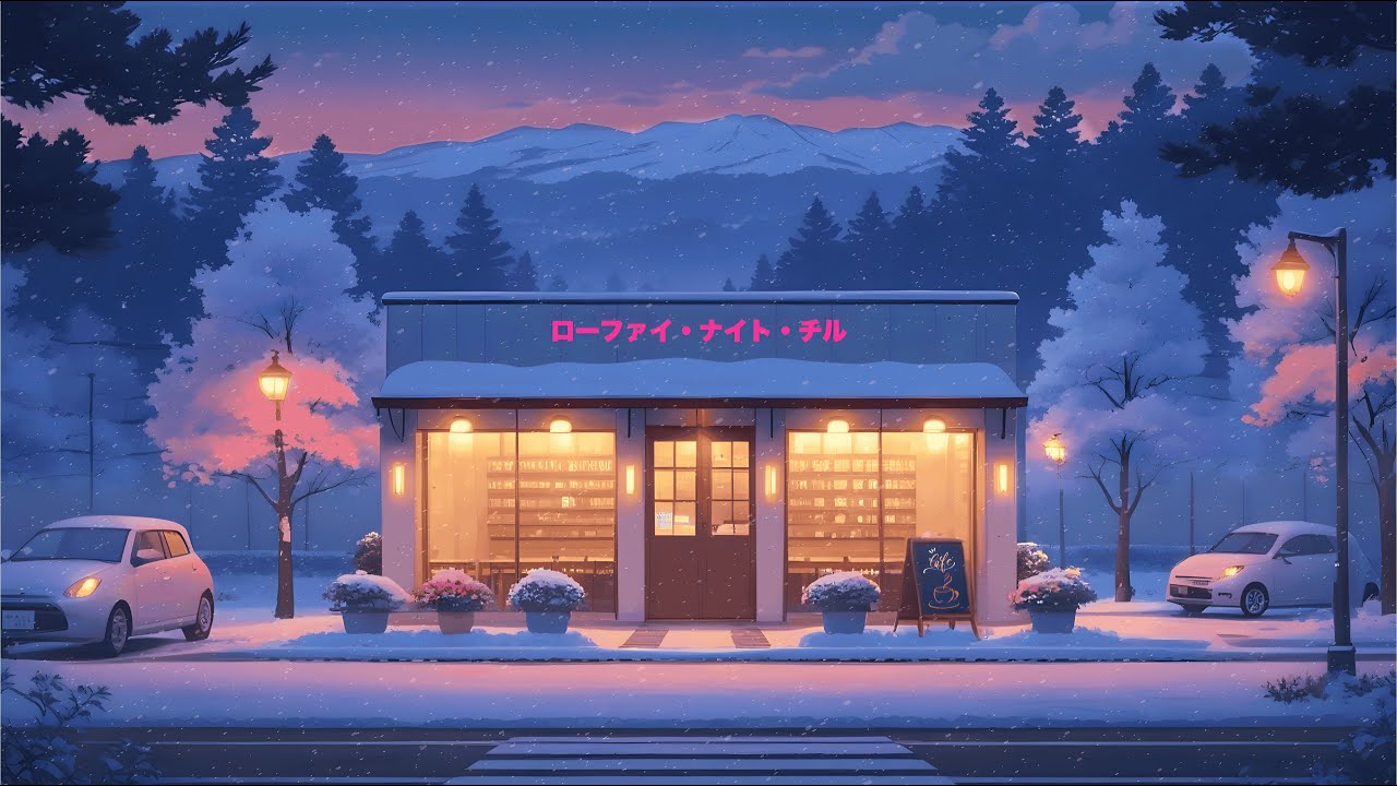 Cozy Winter Lofi beats for Study, Sleep & Relax | lofi night chill | snowy cafe lofi hiphop
