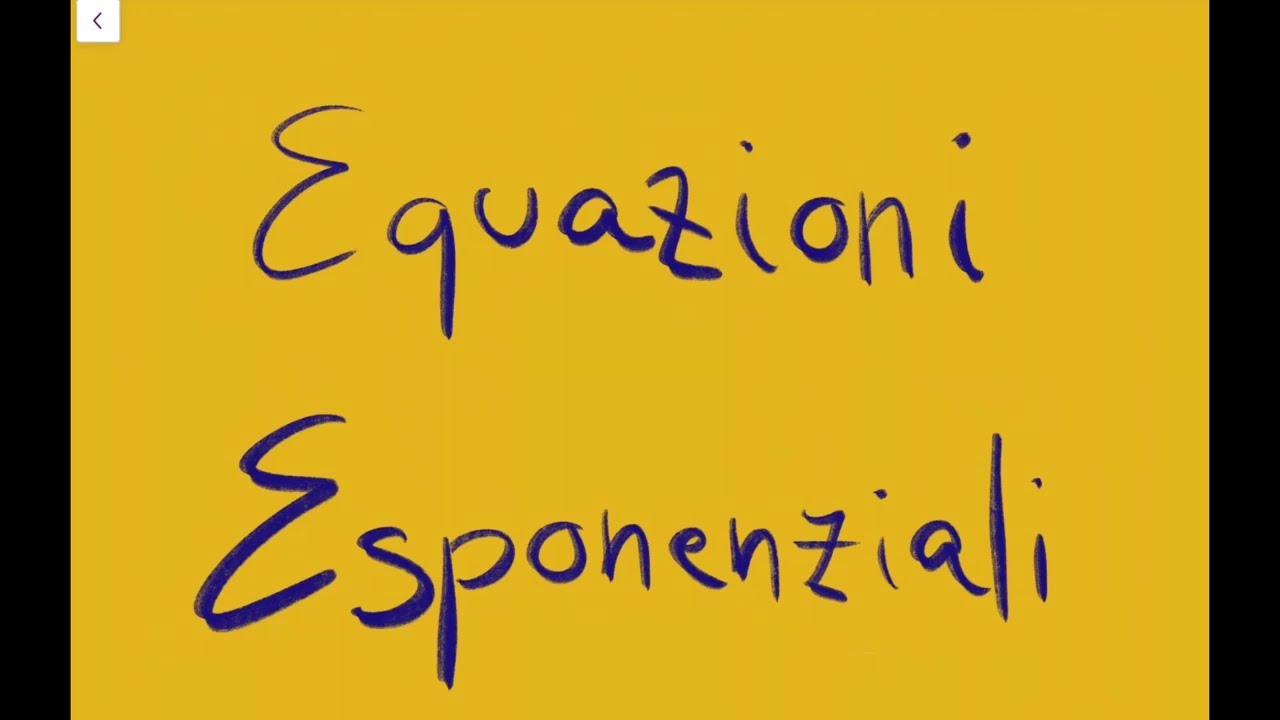 Equazioni Esponenziali