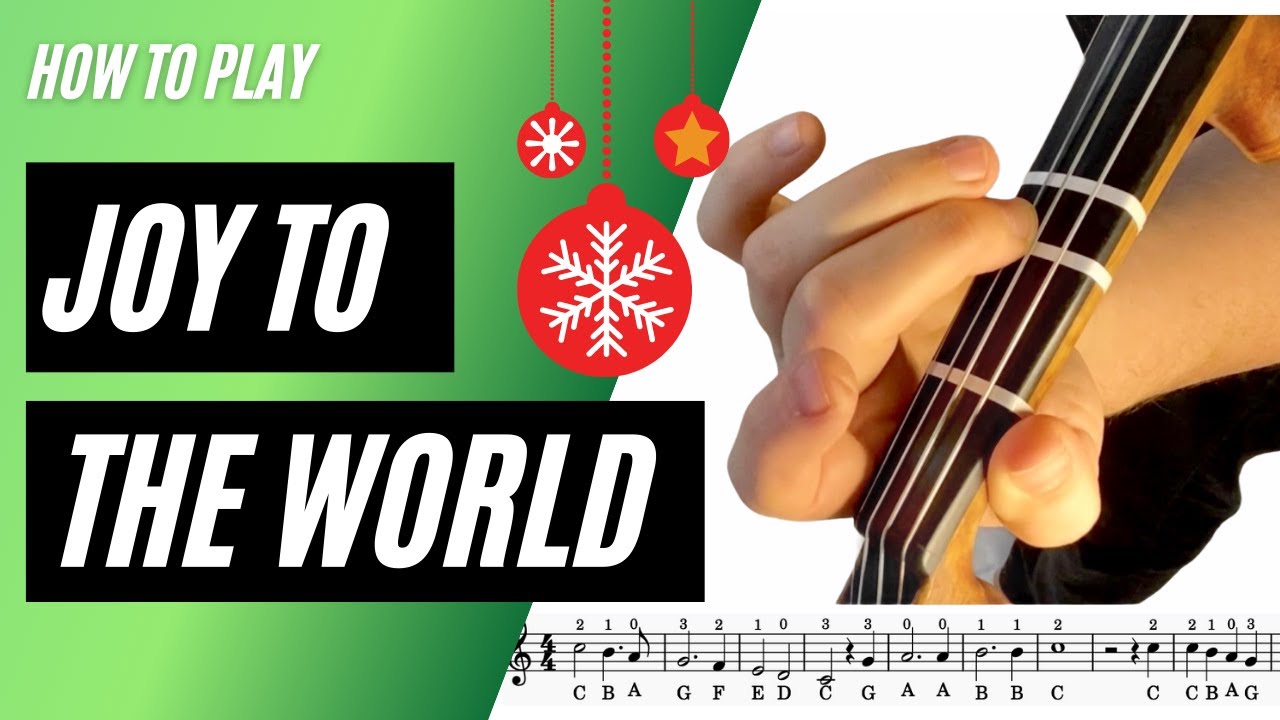 How to play JOY TO THE WORLD on VIOLIN // An easy play along TUTORIAL for BEGINNERS