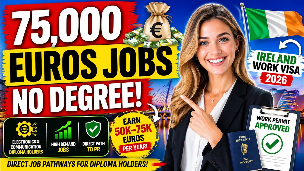 Ireland Work Visa 2026: Diploma Holders Earning 75,000 EUROS (No Degree Needed!) | Dream Canada