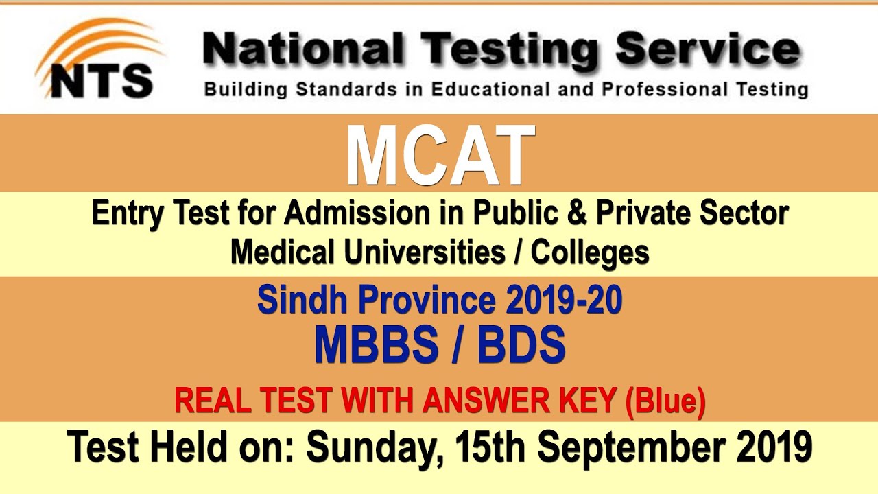 MCAT PAST PAPER 2019 WITH ANSWER KEY