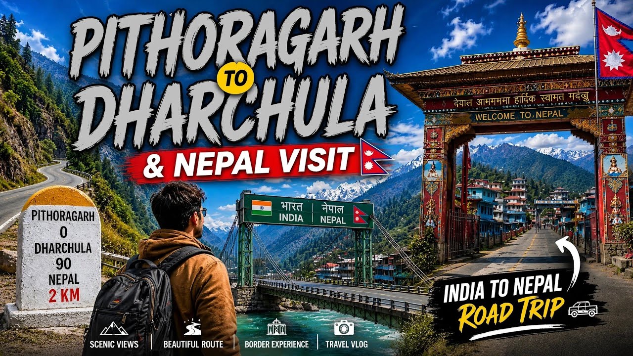 Crossing India&ndash;Nepal Border at Dharchula | Amazing Road Trip from Pithoragarh | visiting nepal 😱