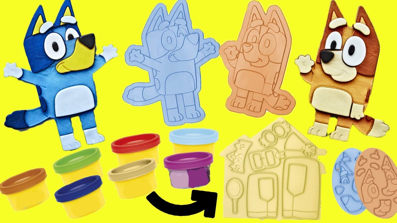 Bluey and Bingo DIY Clay Characters at School! Crafts for Kids