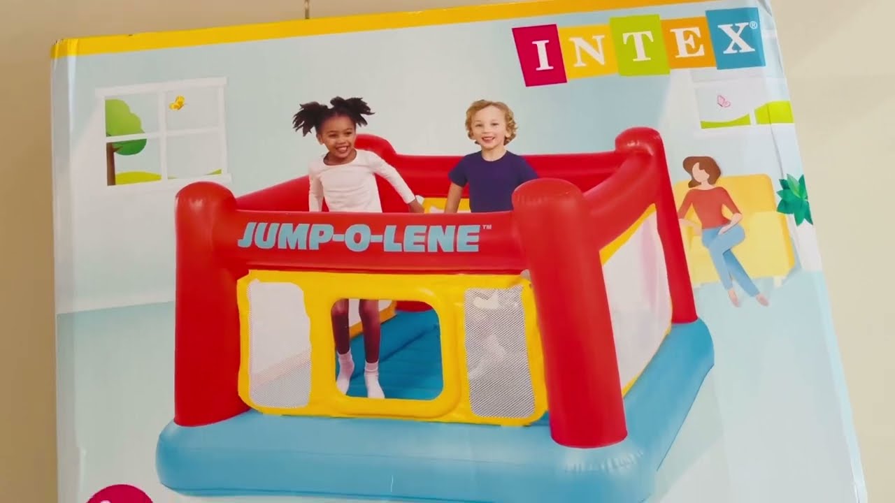 Inflating Intex Jump-o-lene.