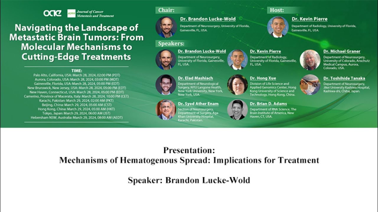 Mechanisms of Hematogenous Spread: Implications for Treatment    Brandon Lucke-Wold