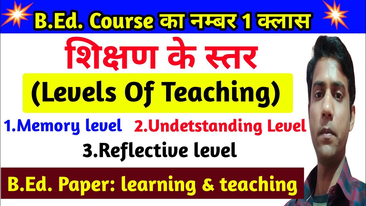 Levels Of Teaching || शिक्षण के स्तर, Memory, Understanding, Reflective Level , Lerning & Teaching