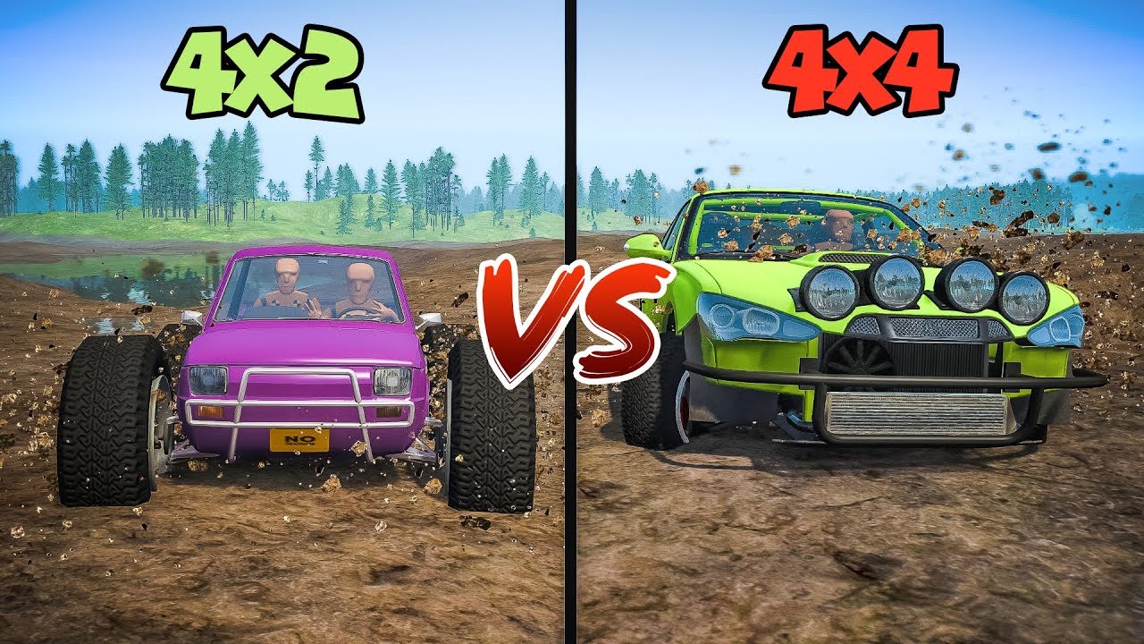 Mud Challenge: OFF ROAD 4x4 VS 2x4 - Beamng drive | SpeedRoll
