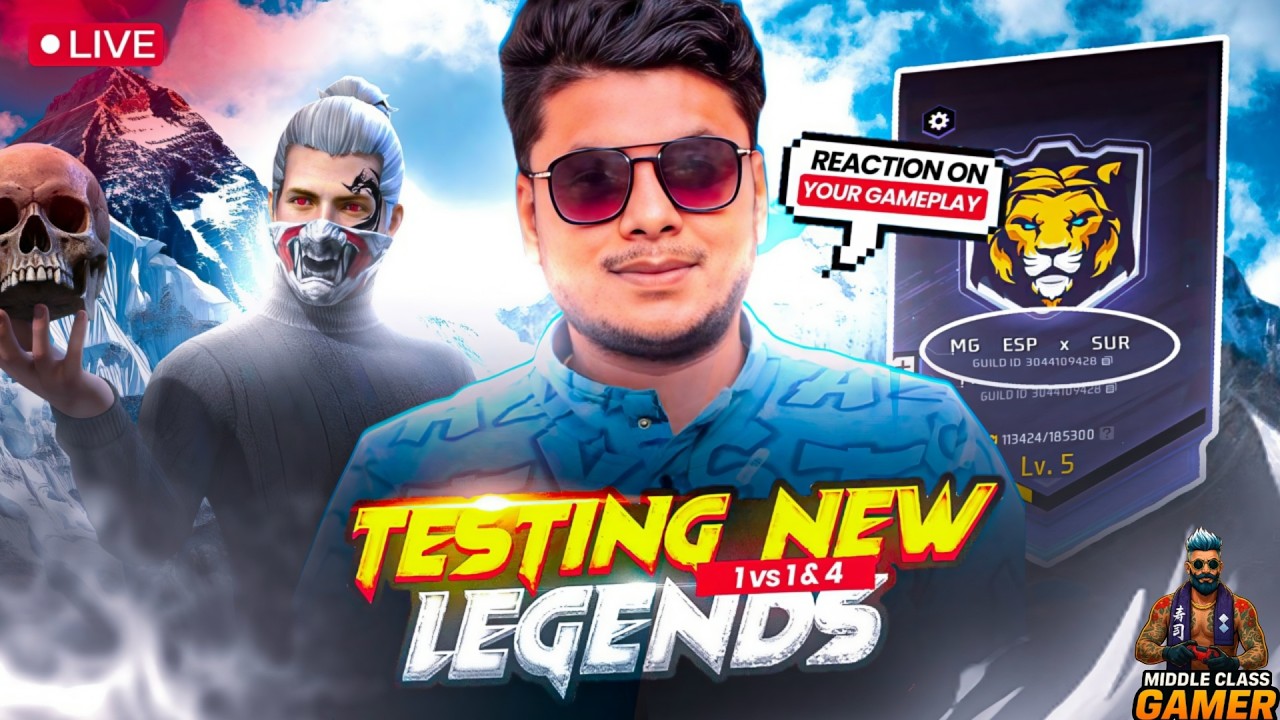 Guild Test Live Reaction On Gameplay With Civilian Gaming #freefire #gaming #guildtest