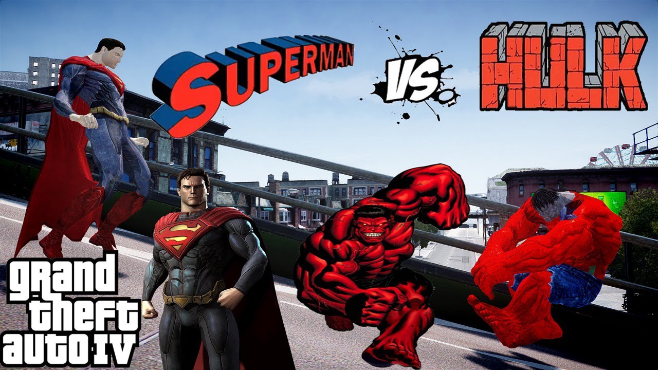 RED HULK VS INJUSTICE SUPERMAN - EPIC SUPERHEROES BATTLE - GTA IV