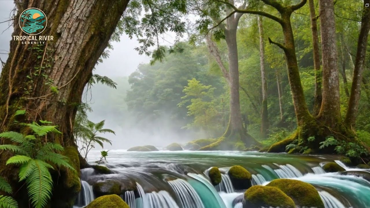 Powerful Tropical River in Heavy Morning Fog | Indonesia Rainforest Whitewater