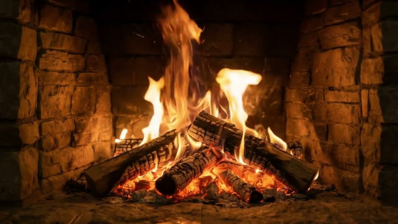 4K Cozy Fireplace 🔥 | Crackling Wood Sounds | Relax, Sleep, Study & Focus