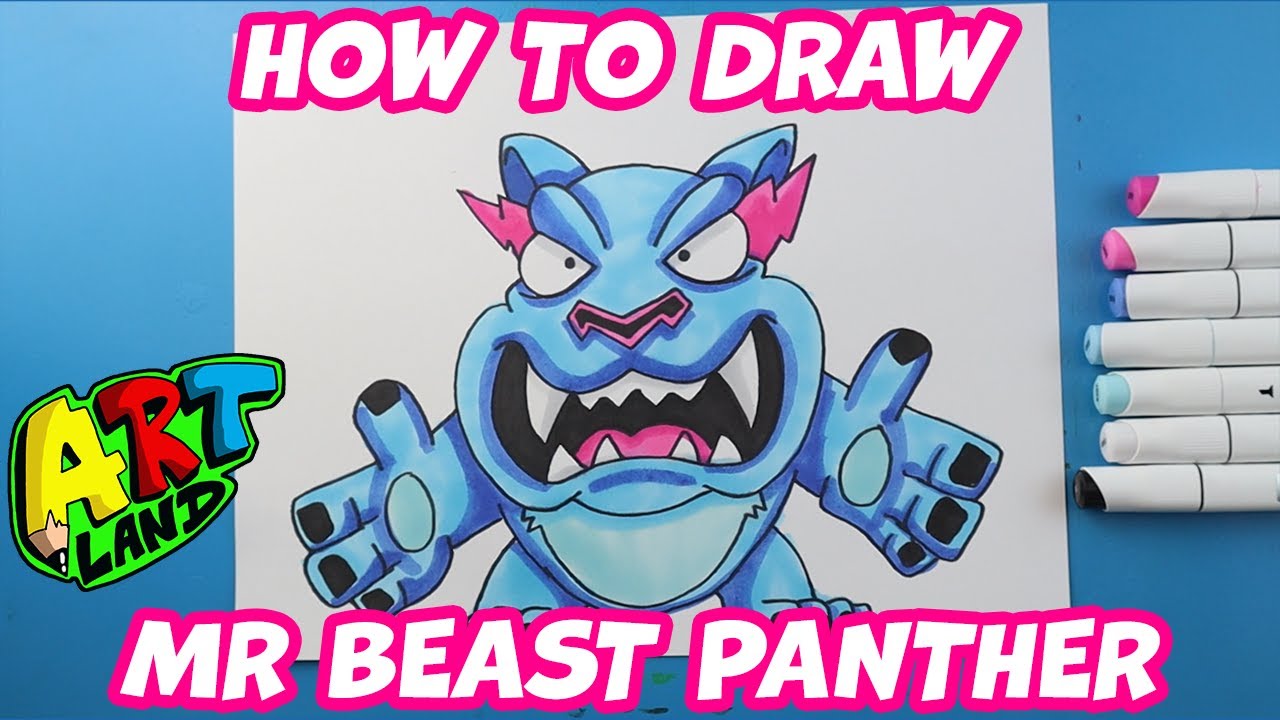 How to Draw Mr Beast Panther | Mr Beast Labs