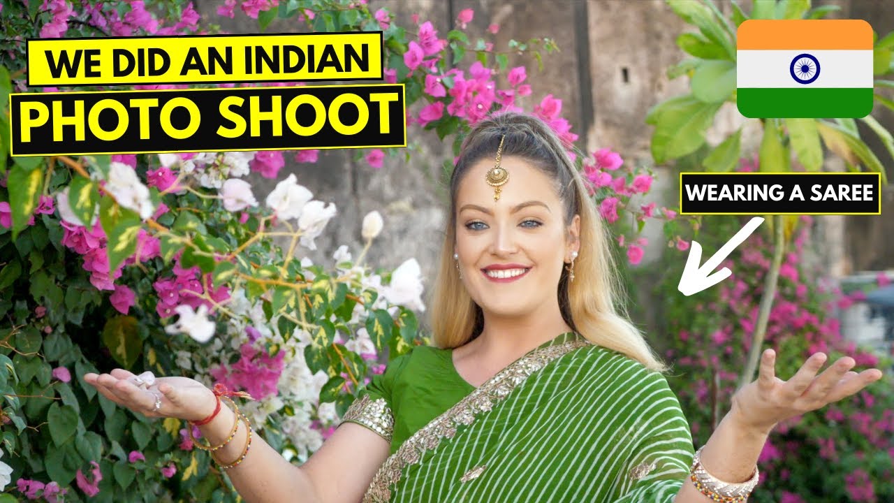 We get dressed up in Indian Clothes | We wear Traditional Saree & Kurta for photoshoot in India
