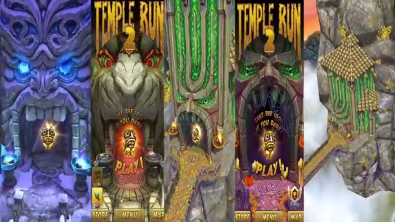 Temple Run 2 All Maps | Frozen Shadows VS Spooky Summit VS Blazing Sands VS Sky Summit Gameplay HD