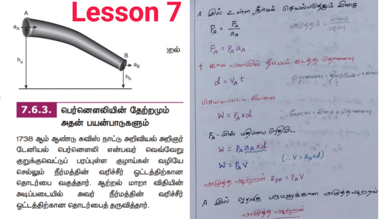 பெர்னௌலியின்|தேற்றம்||11th Physics|unit 7|Answer|Question No 12|7.6.3|Tamil medium|srk tution