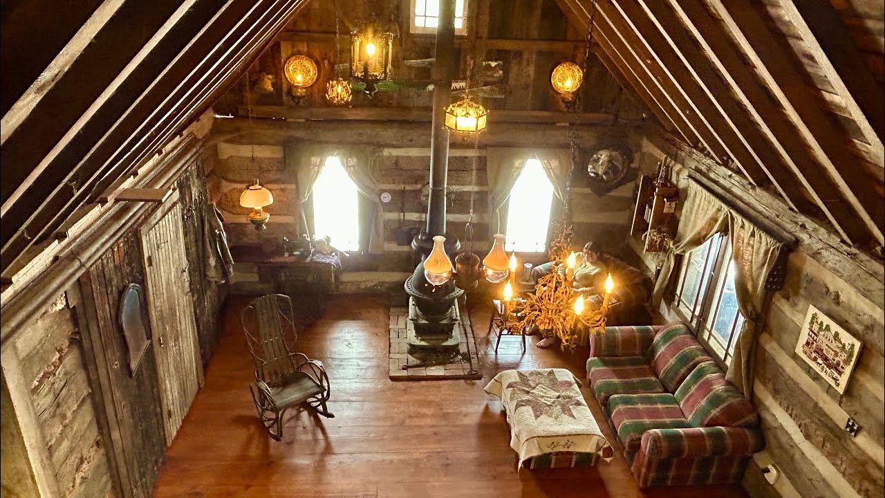 Installing the hardwood floor at the cabin