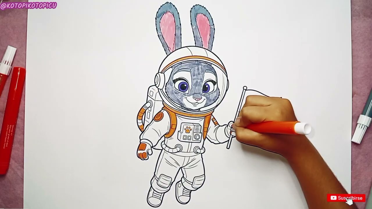 Coloreando a Judy Astronauta 🚀🎨 | Dibujos para Colorear | Zootopia #zootopia2 #zootopia  #judyhopps 