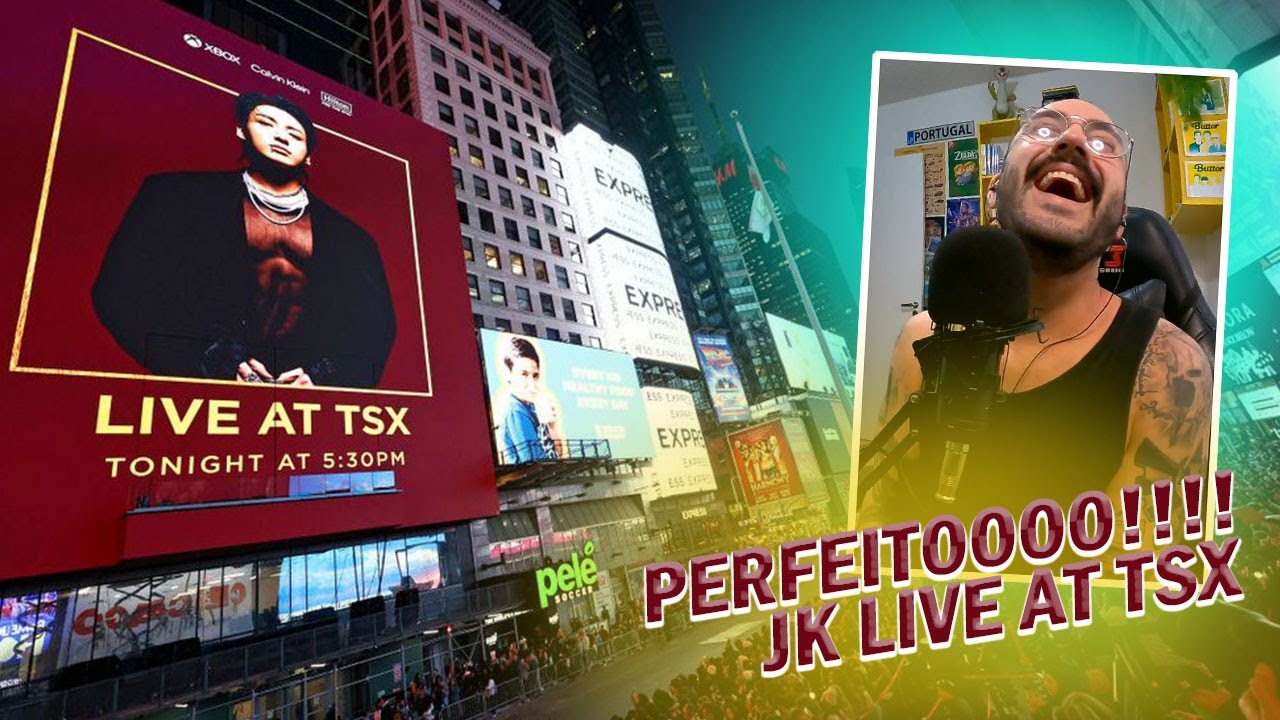 Jung Kook Live at TSX, Times Square | Reagindo pela primeira vez
