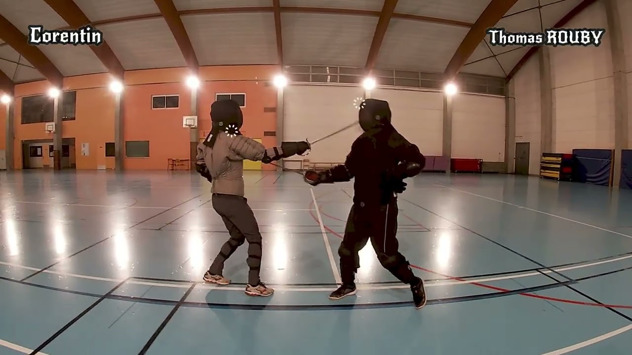 Ecole chevaleresque, sparring au sabre Corentin et Thomas 10 02 2026 .