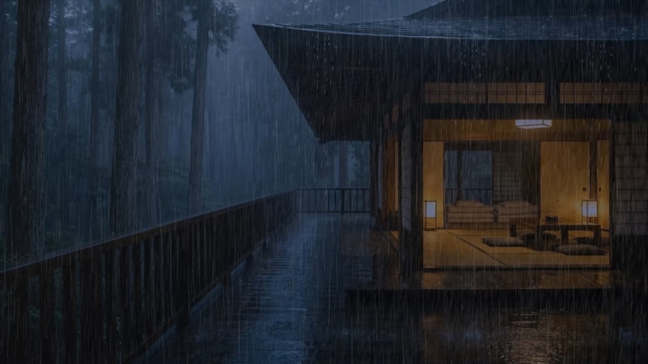 Cozy Rainy Night Cabin in the Forest: Natural Rain Sounds for Sleep, Study, and Relaxation