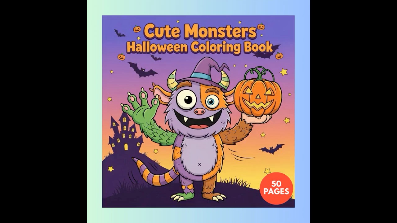 Cute Monsters Halloween Coloring Book Bonus Page charos
